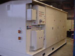 Computer Controlled Pump Test Stand for Pressure and Snap Flows of Skydrol from 1-120 GPM at 4500 PSI Built to B31.3 Standards.